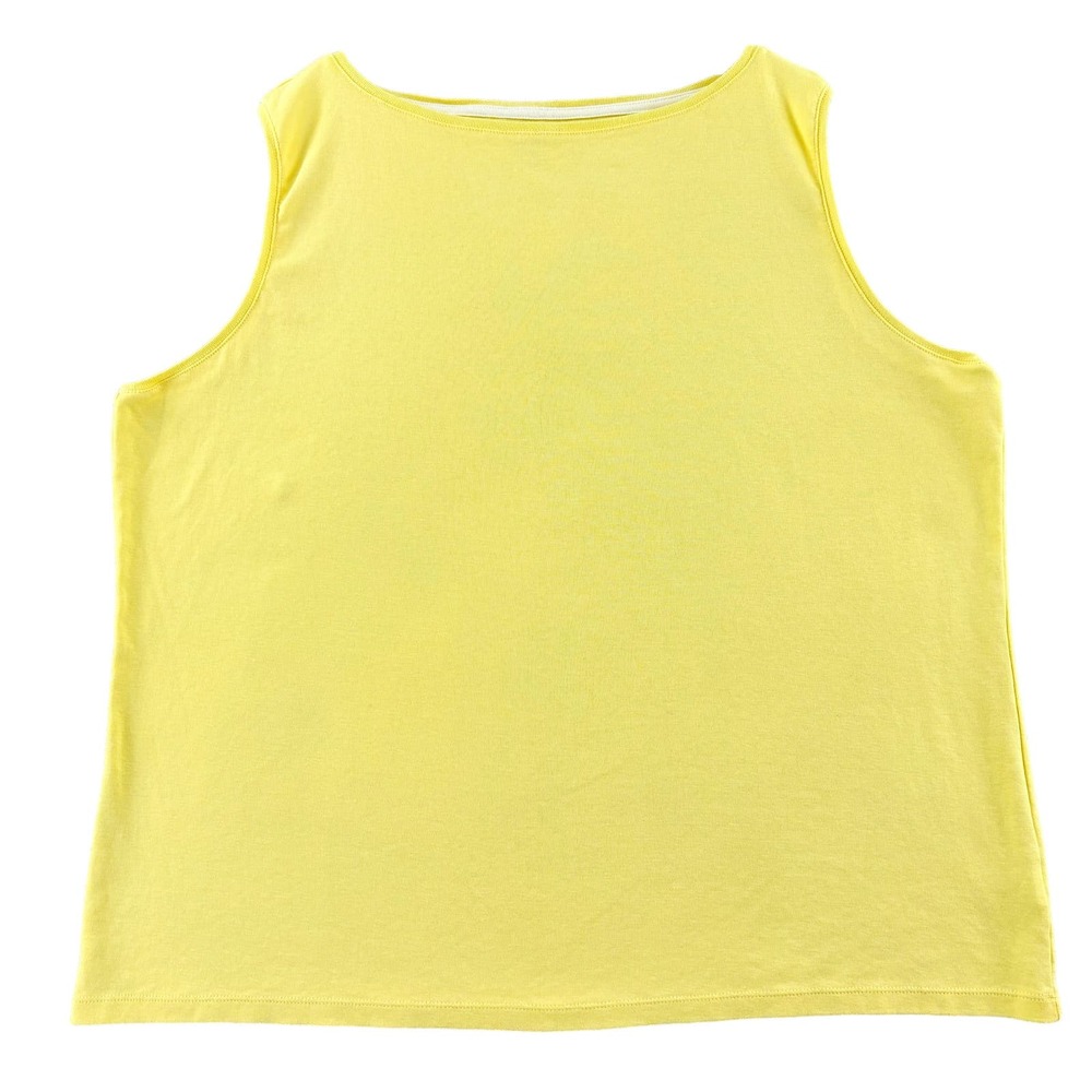 Womens 3X Talbots Sleeveless Tee Yellow Pima Cotton Tank Top Layer